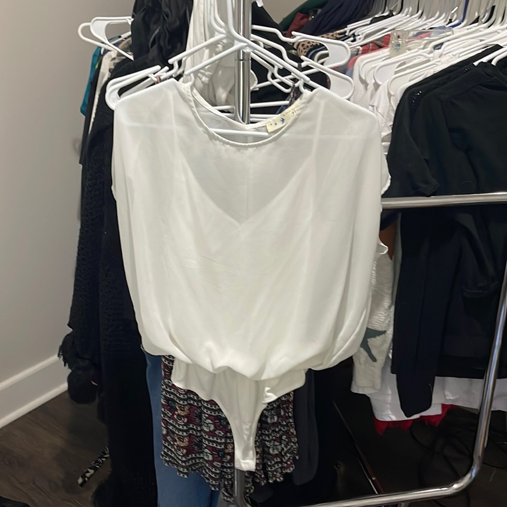 White Open-Back Bodysuit